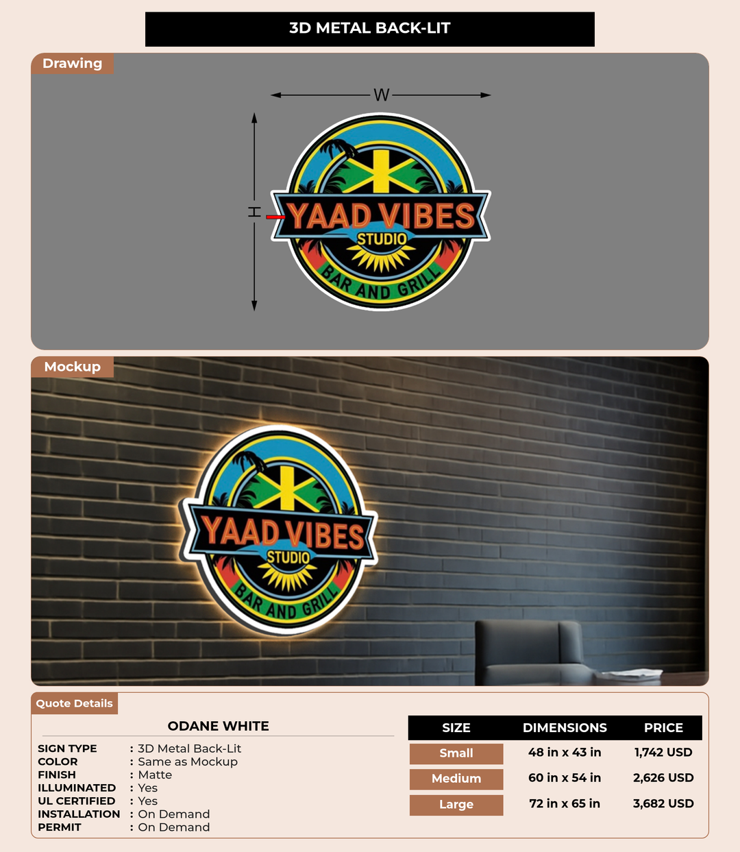 CUSTOM MOCKUP SIGN FOR Odane White