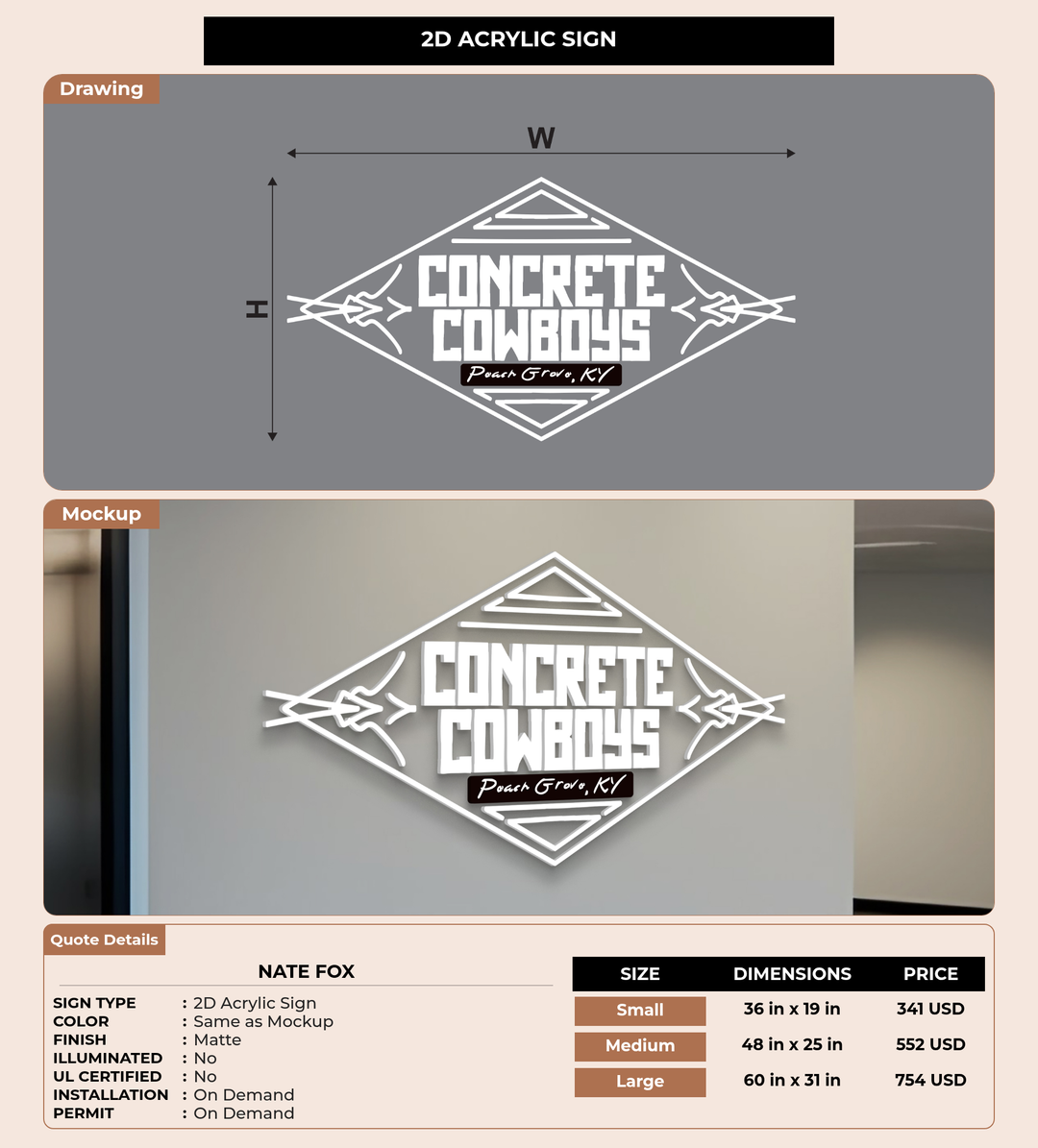 CUSTOM MOCKUP SIGN FOR Nate fox