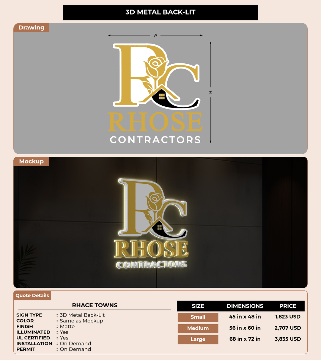 CUSTOM MOCKUP SIGN FOR Rhace Towns