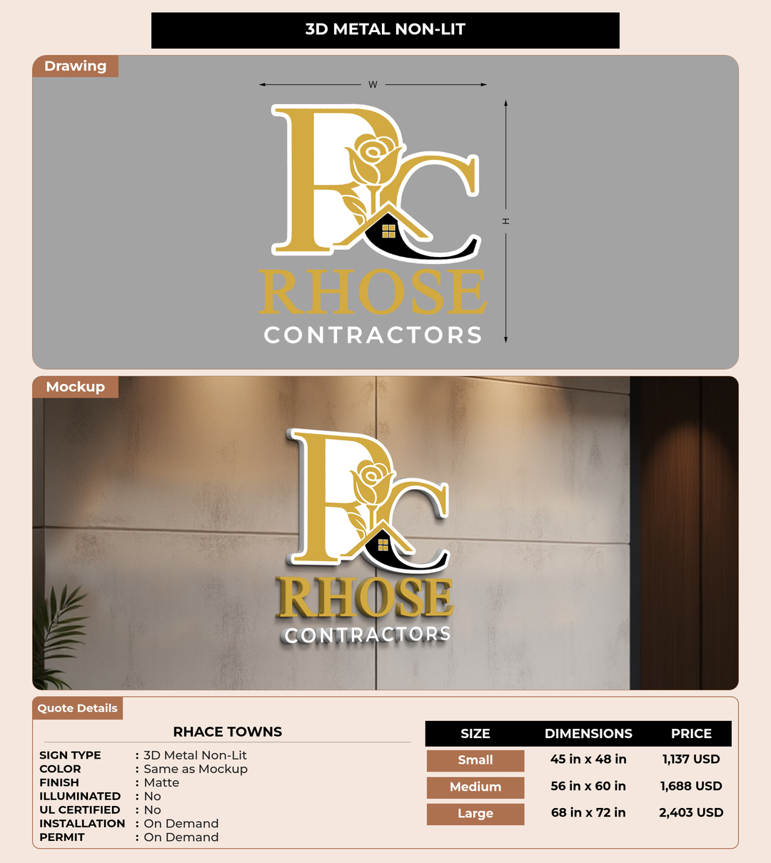 CUSTOM MOCKUP SIGN FOR Rhace Towns