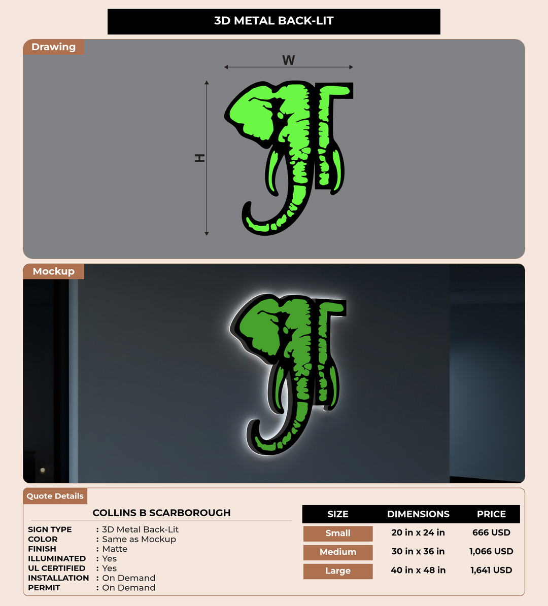 CUSTOM MOCKUP SIGN FOR Collins B Scarborough