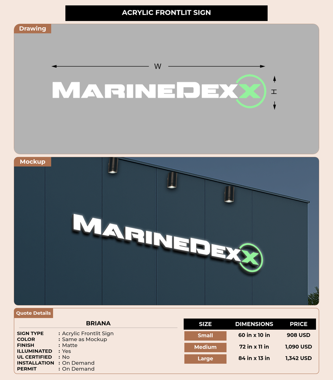 CUSTOM MOCKUP SIGN FOR Briana