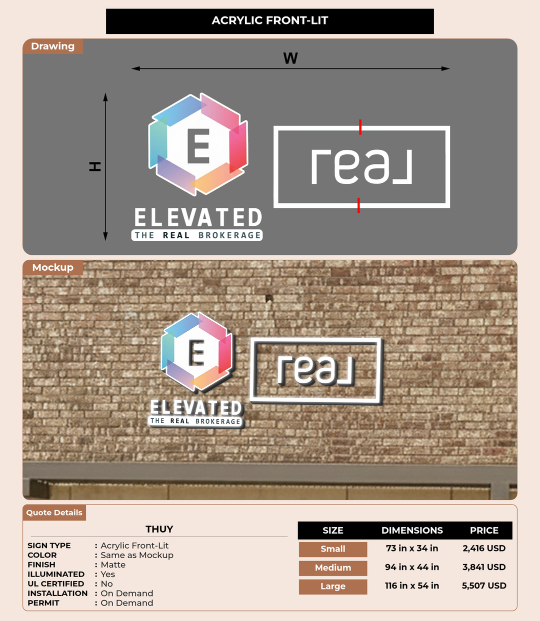 CUSTOM MOCKUP SIGN FOR Thuy