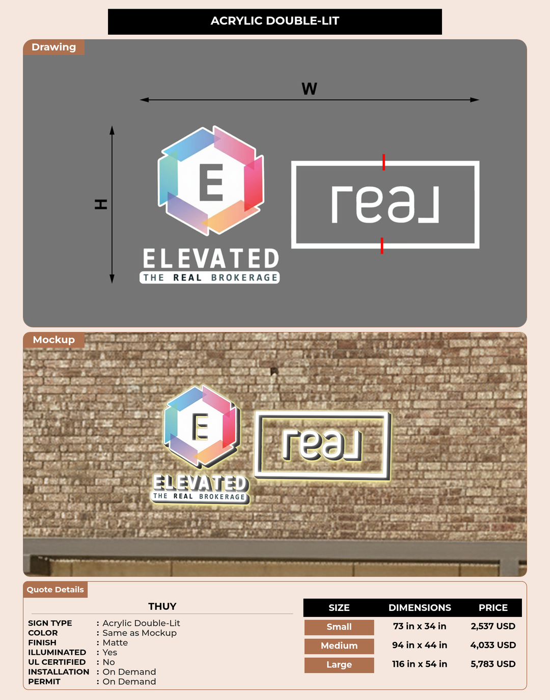 CUSTOM MOCKUP SIGN FOR Thuy
