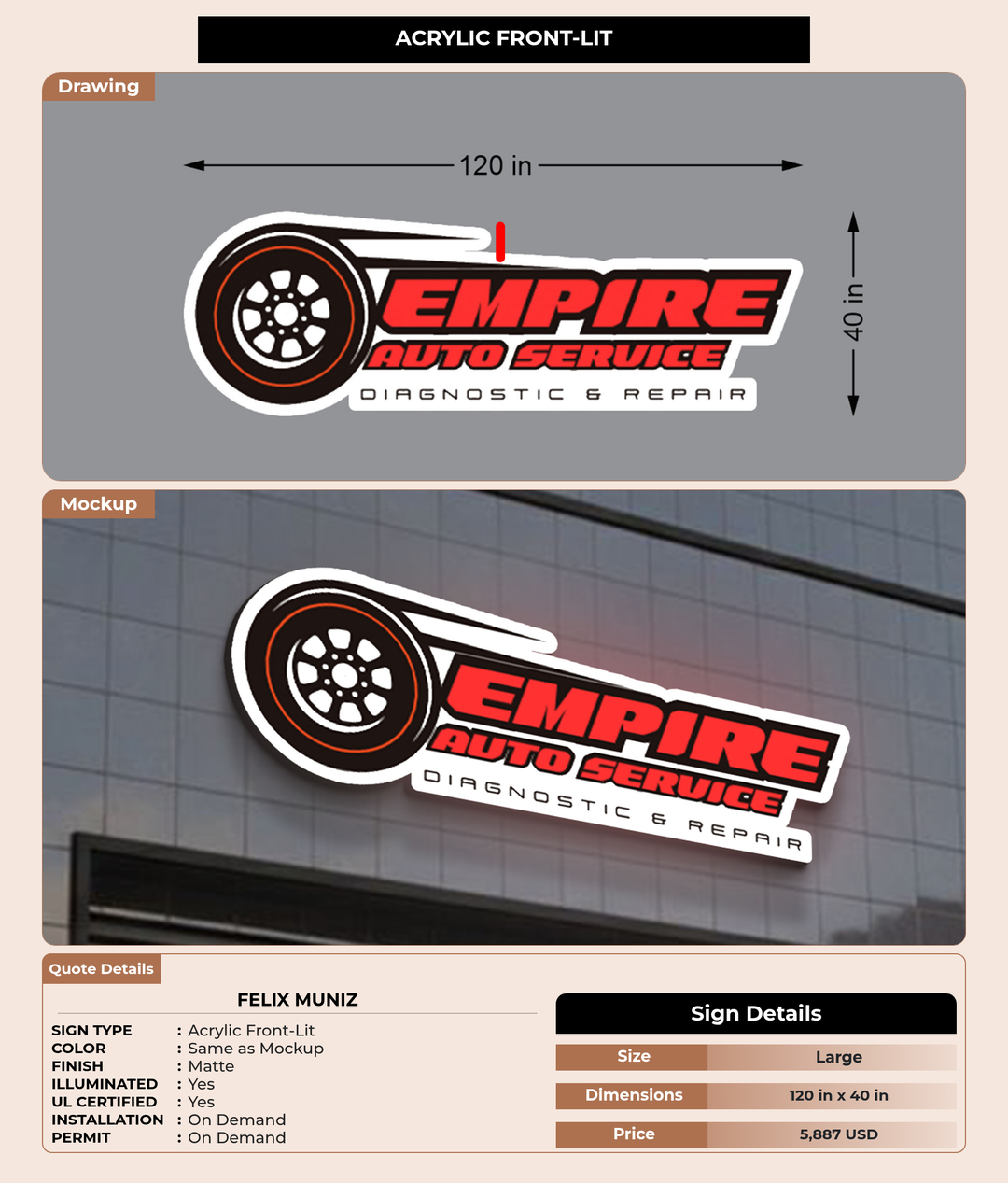 CUSTOM MOCKUP SIGN FOR Felix Muniz