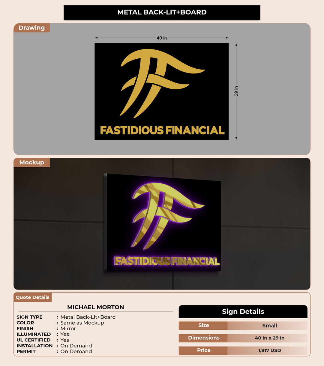 CUSTOM MOCKUP SIGN FOR Michael Morton
