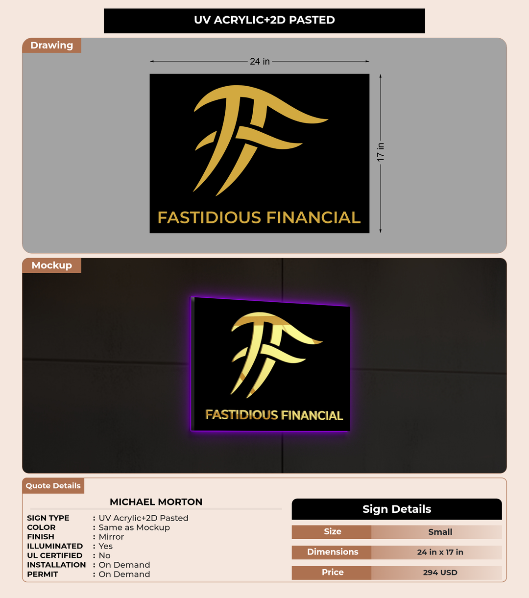 CUSTOM MOCKUP SIGN FOR Michael Morton