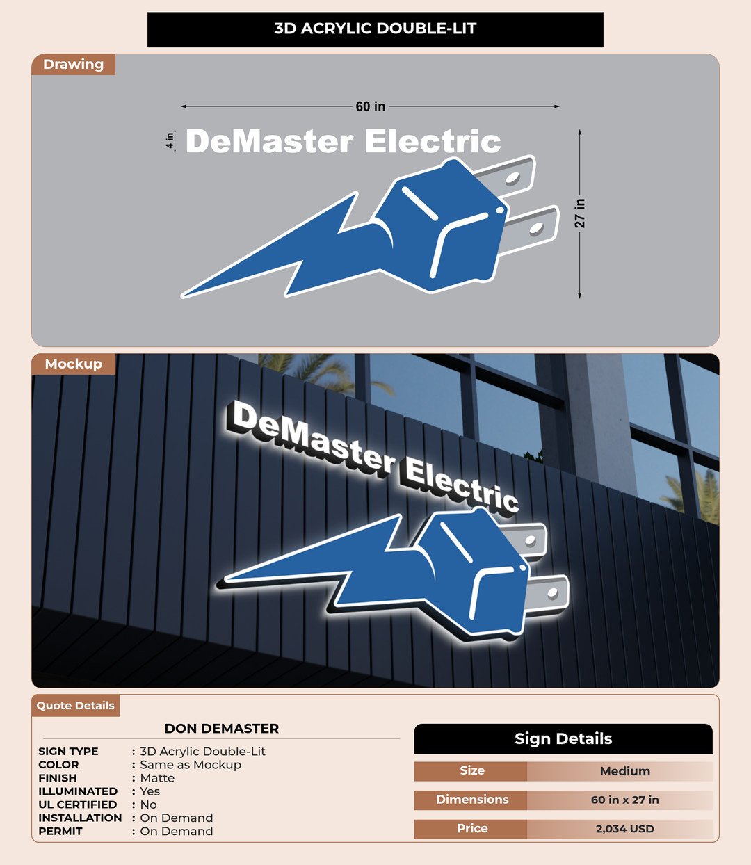 CUSTOM MOCKUP SIGN FOR Don Demaster