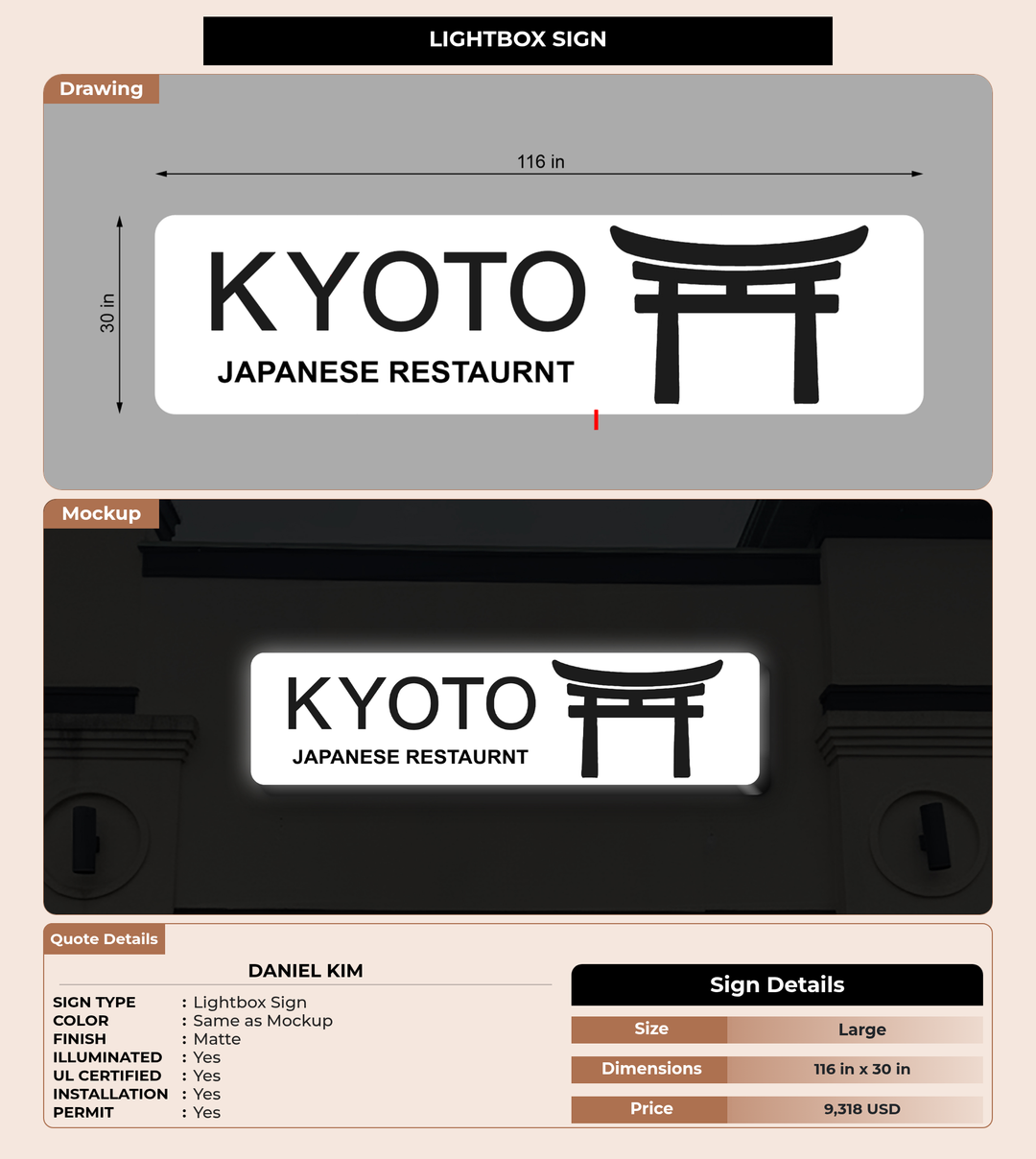 CUSTOM MOCKUP SIGN FOR Daniel Kim