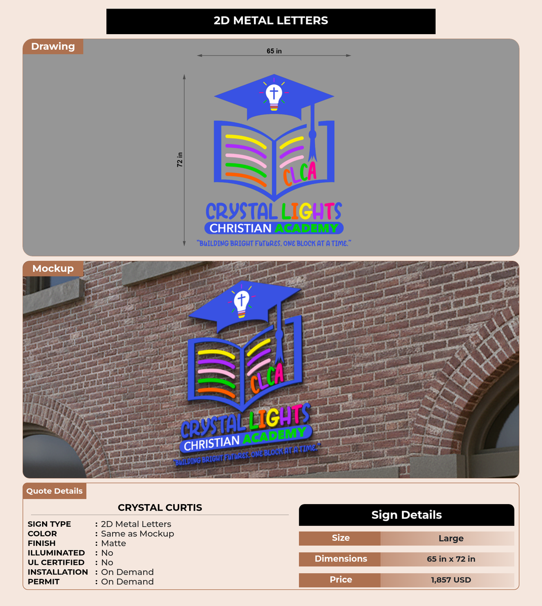 CUSTOM MOCKUP SIGN FOR Crystal Curtis