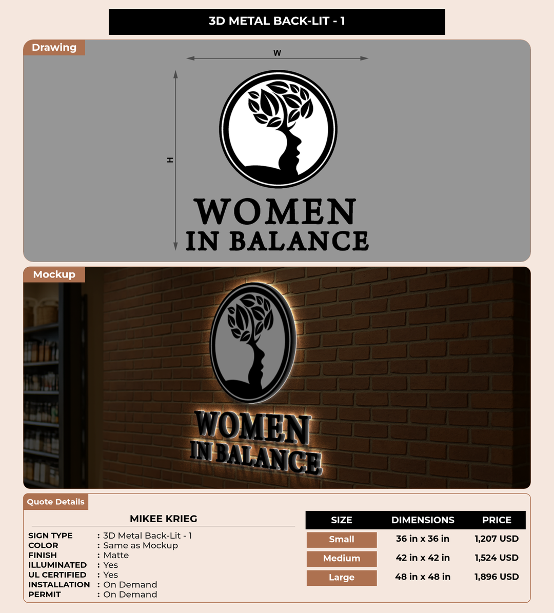 CUSTOM MOCKUP SIGN FOR Mikee Krieg