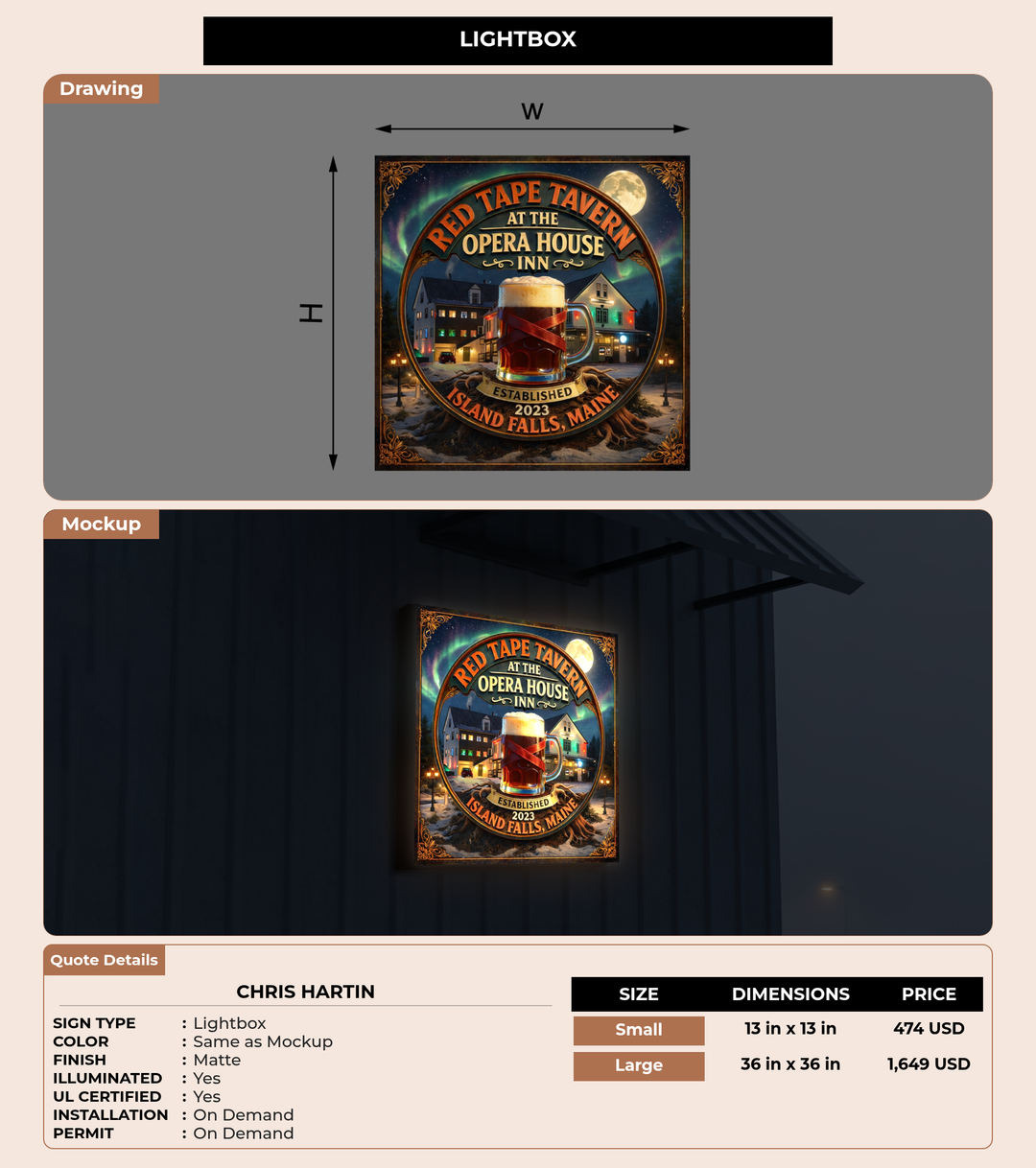 CUSTOM MOCKUP SIGN FOR Chris Hartin