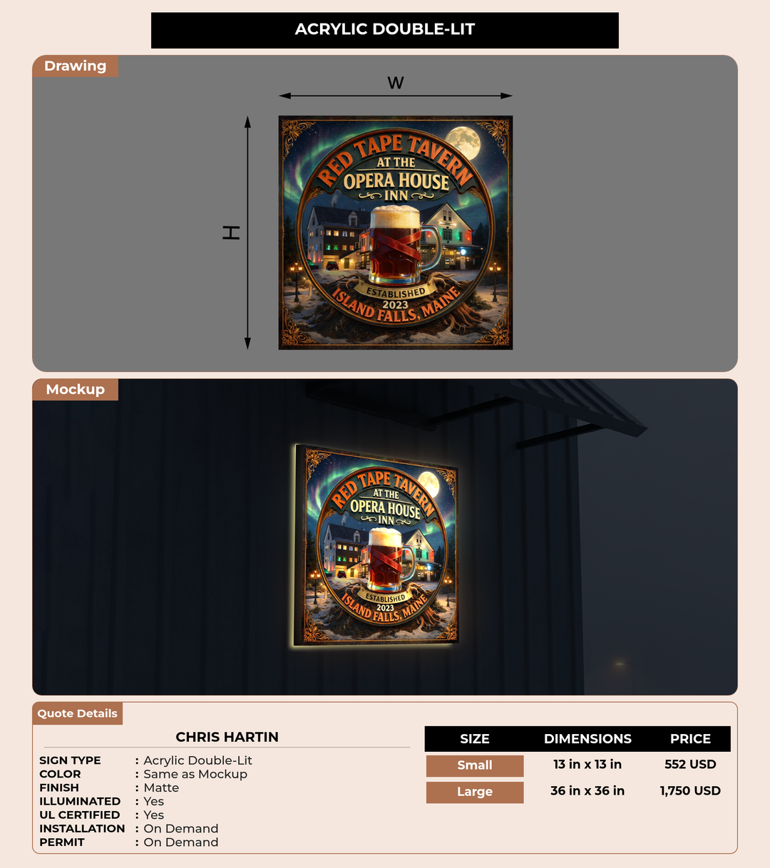 CUSTOM MOCKUP SIGN FOR Chris Hartin