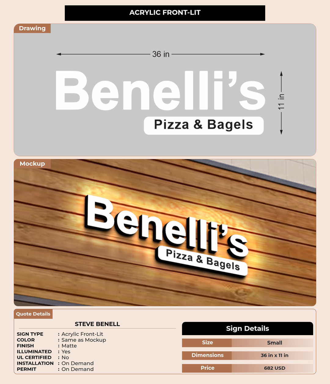 CUSTOM MOCKUP SIGN FOR Steve Benell