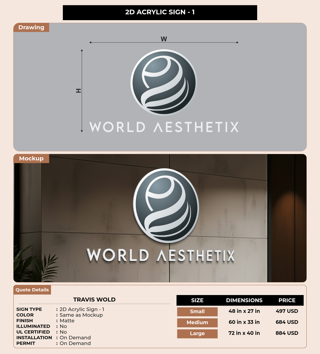CUSTOM MOCKUP SIGN FOR Travis Wold