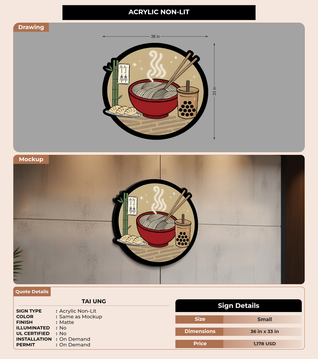 CUSTOM MOCKUP SIGN FOR Tai Ung