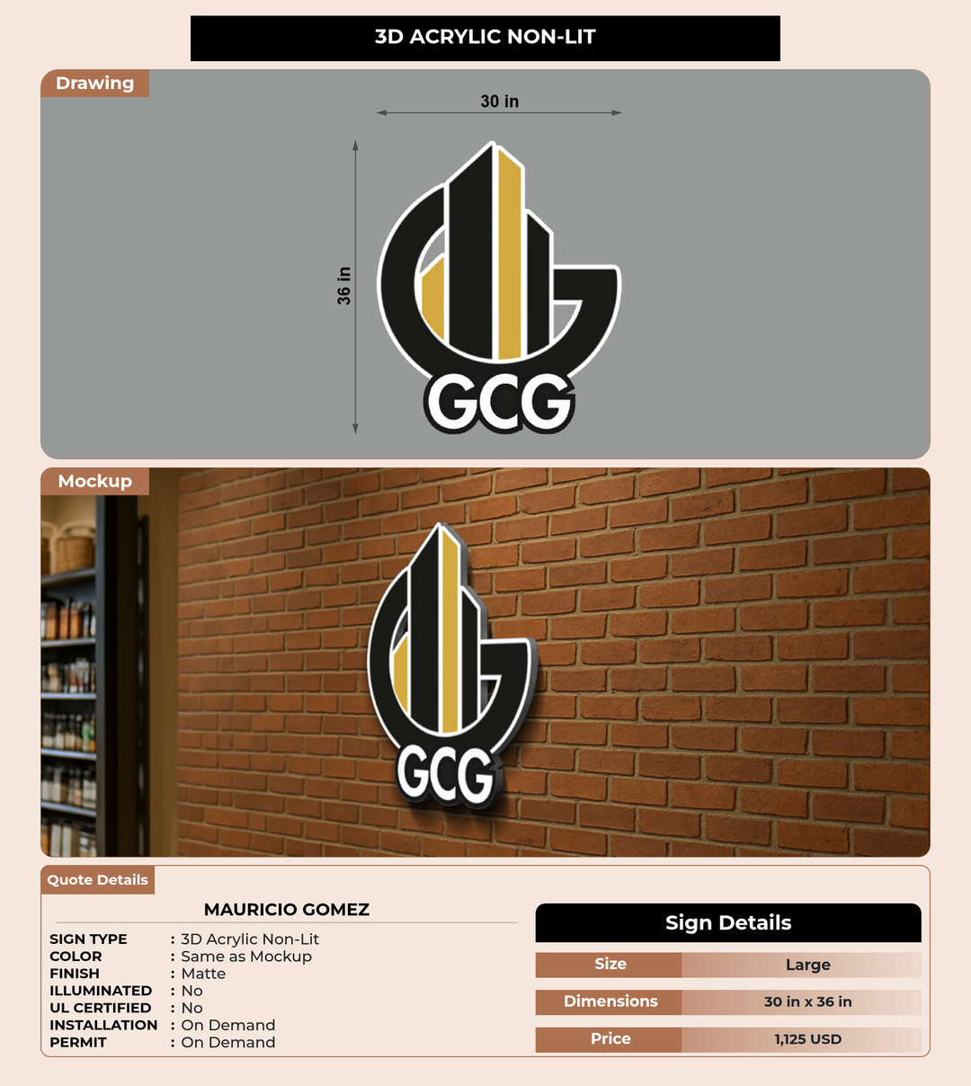 CUSTOM MOCKUP SIGN FOR Mauricio Gomez