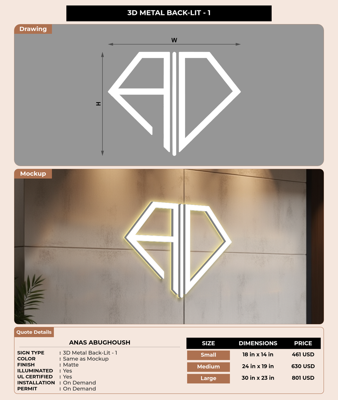 CUSTOM MOCKUP SIGN FOR Anas Abughoush
