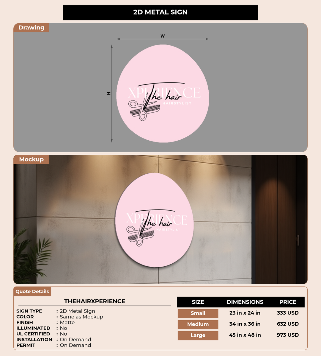 CUSTOM MOCKUP SIGN FOR TheHairxperience