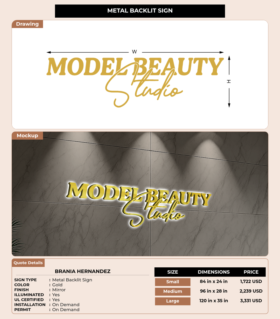 CUSTOM MOCKUP SIGN FOR Brania Hernandez
