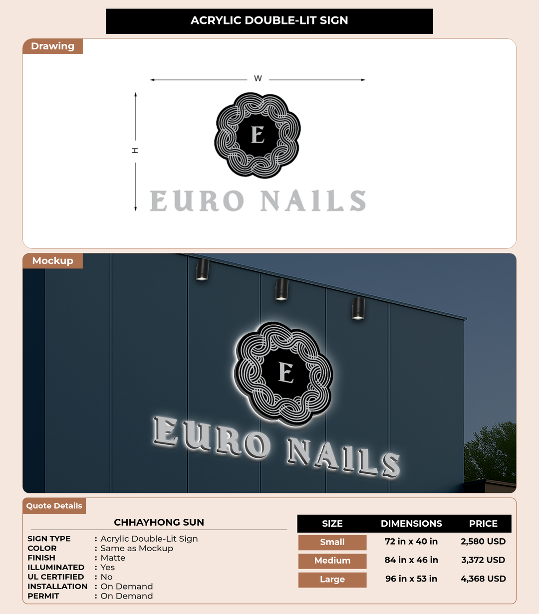 CUSTOM MOCKUP SIGN FOR Chhayhong  Sun