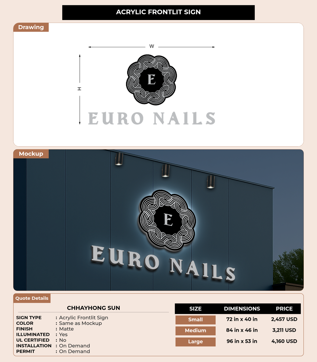 CUSTOM MOCKUP SIGN FOR Chhayhong  Sun