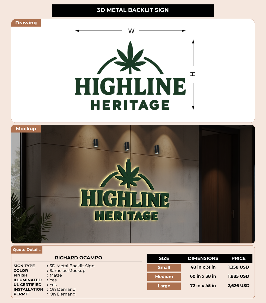 CUSTOM MOCKUP SIGN FOR Richard Ocampo