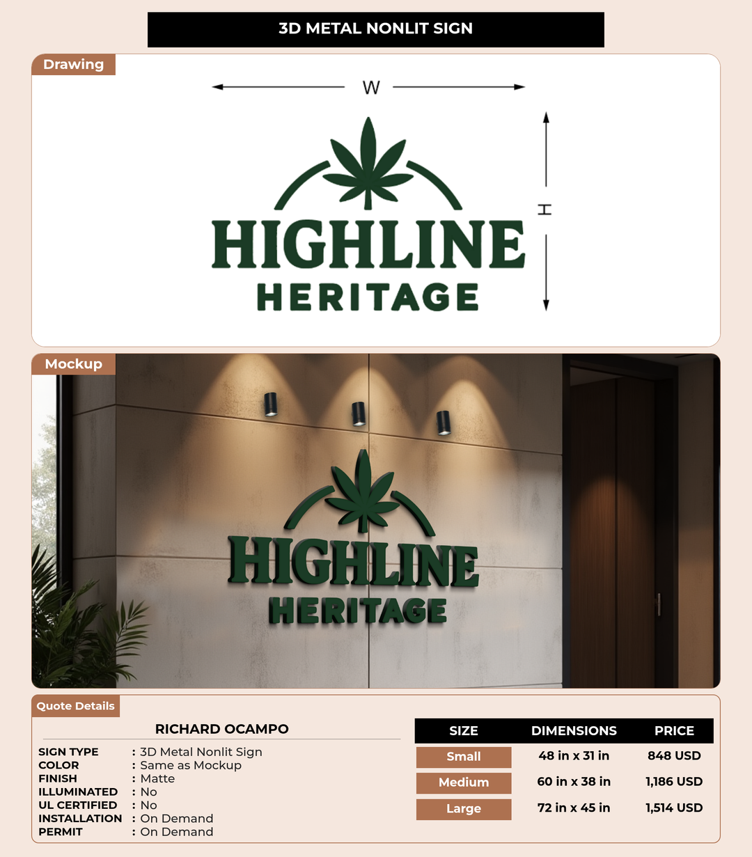 CUSTOM MOCKUP SIGN FOR Richard Ocampo