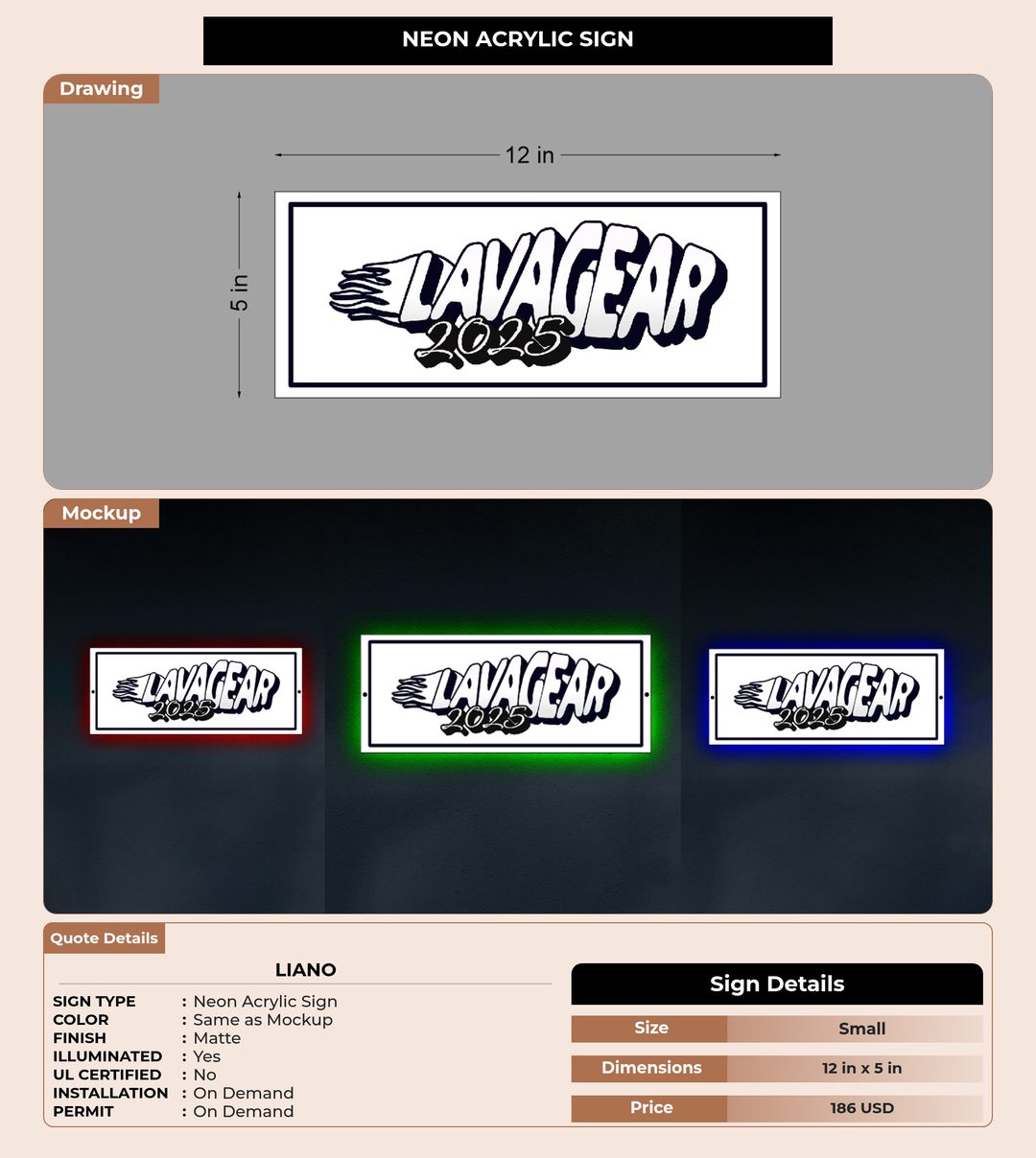 CUSTOM MOCKUP SIGN FOR Liano
