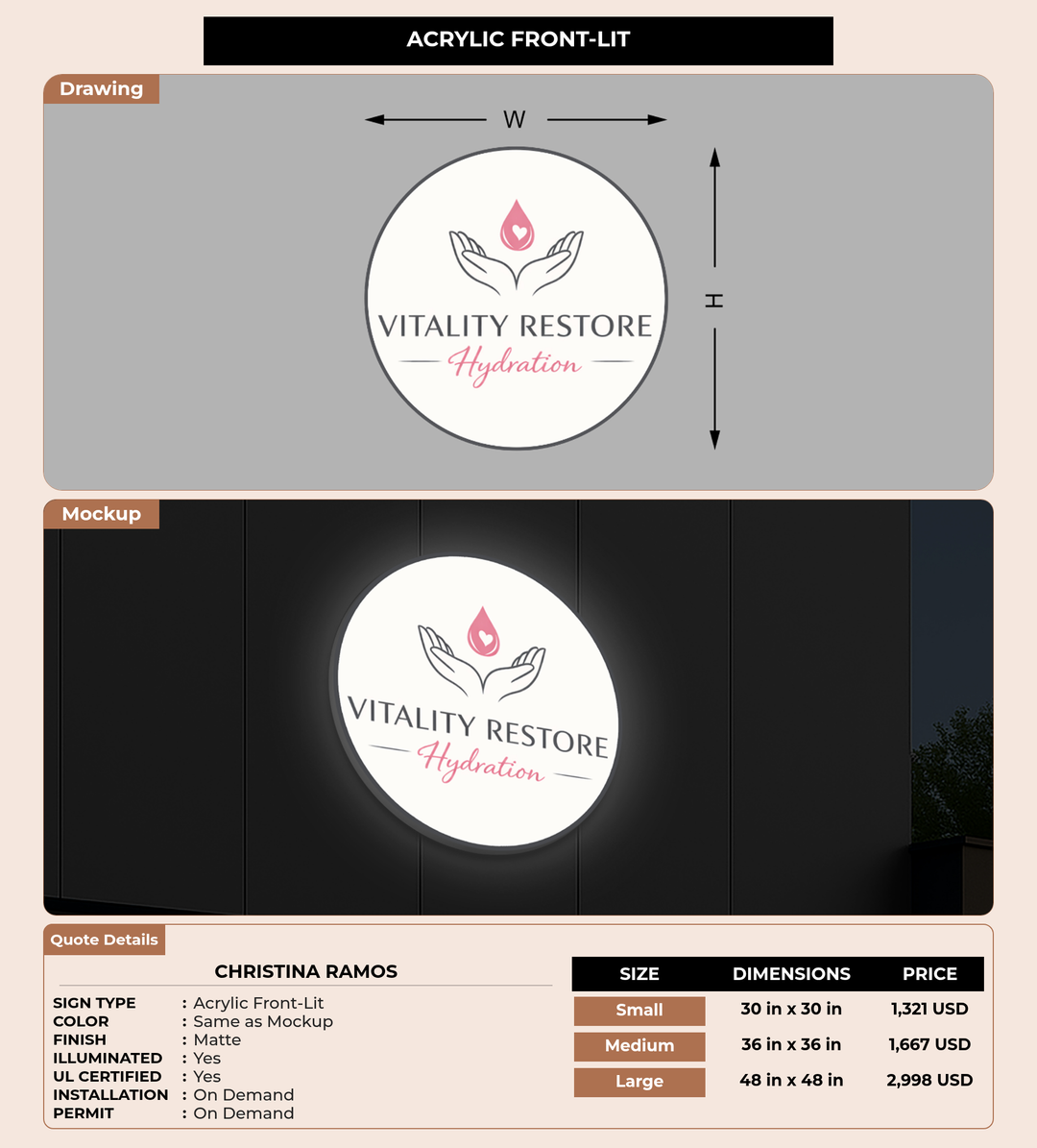 CUSTOM MOCKUP SIGN FOR Christina Ramos