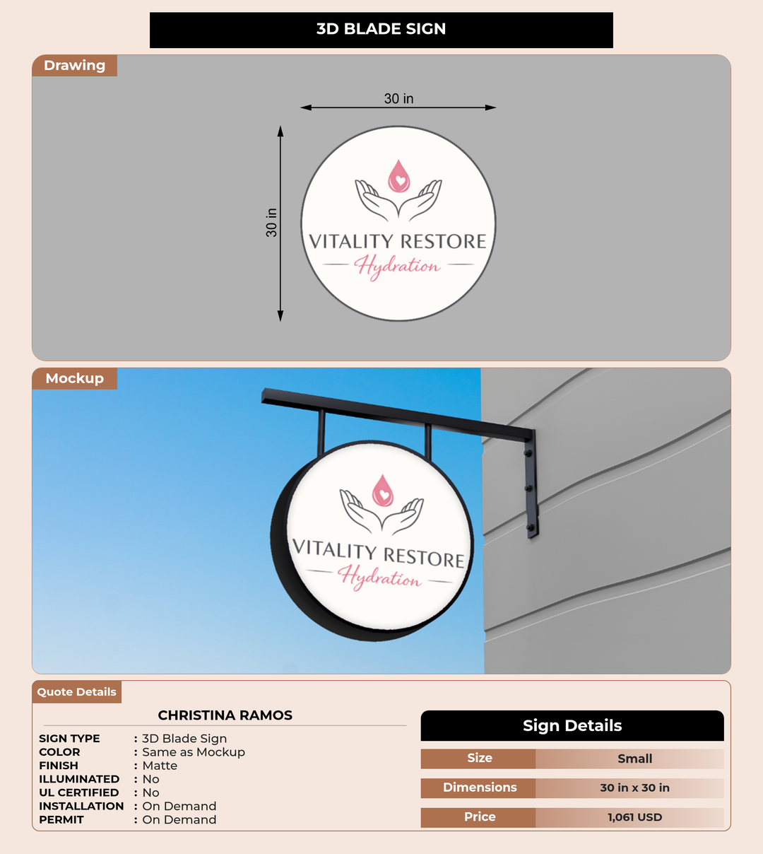 CUSTOM MOCKUP SIGN FOR Christina Ramos