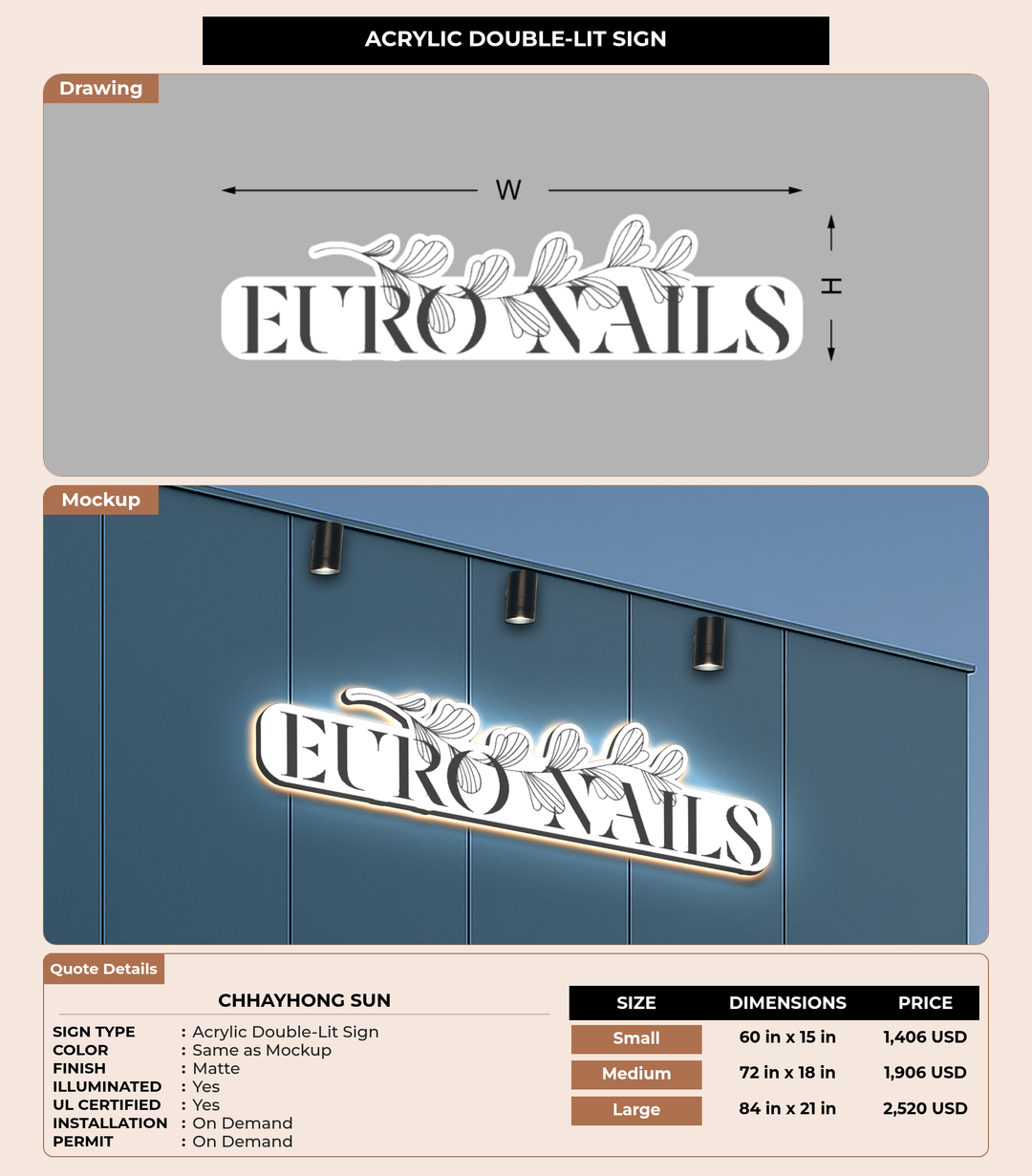 CUSTOM MOCKUP SIGN FOR Chhayhong  Sun