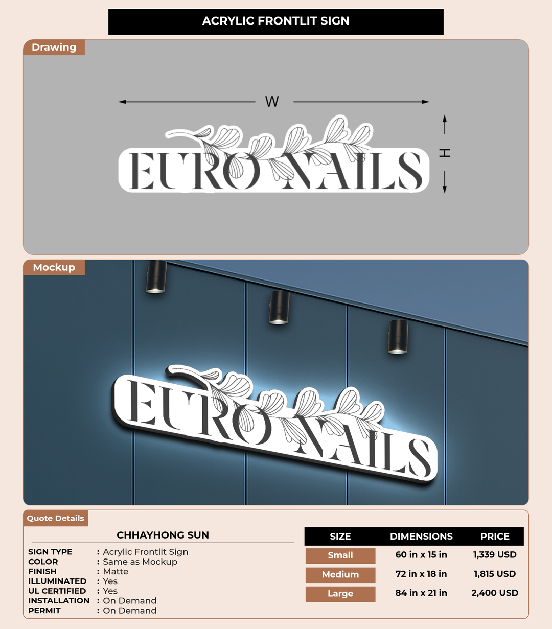 CUSTOM MOCKUP SIGN FOR Chhayhong  Sun