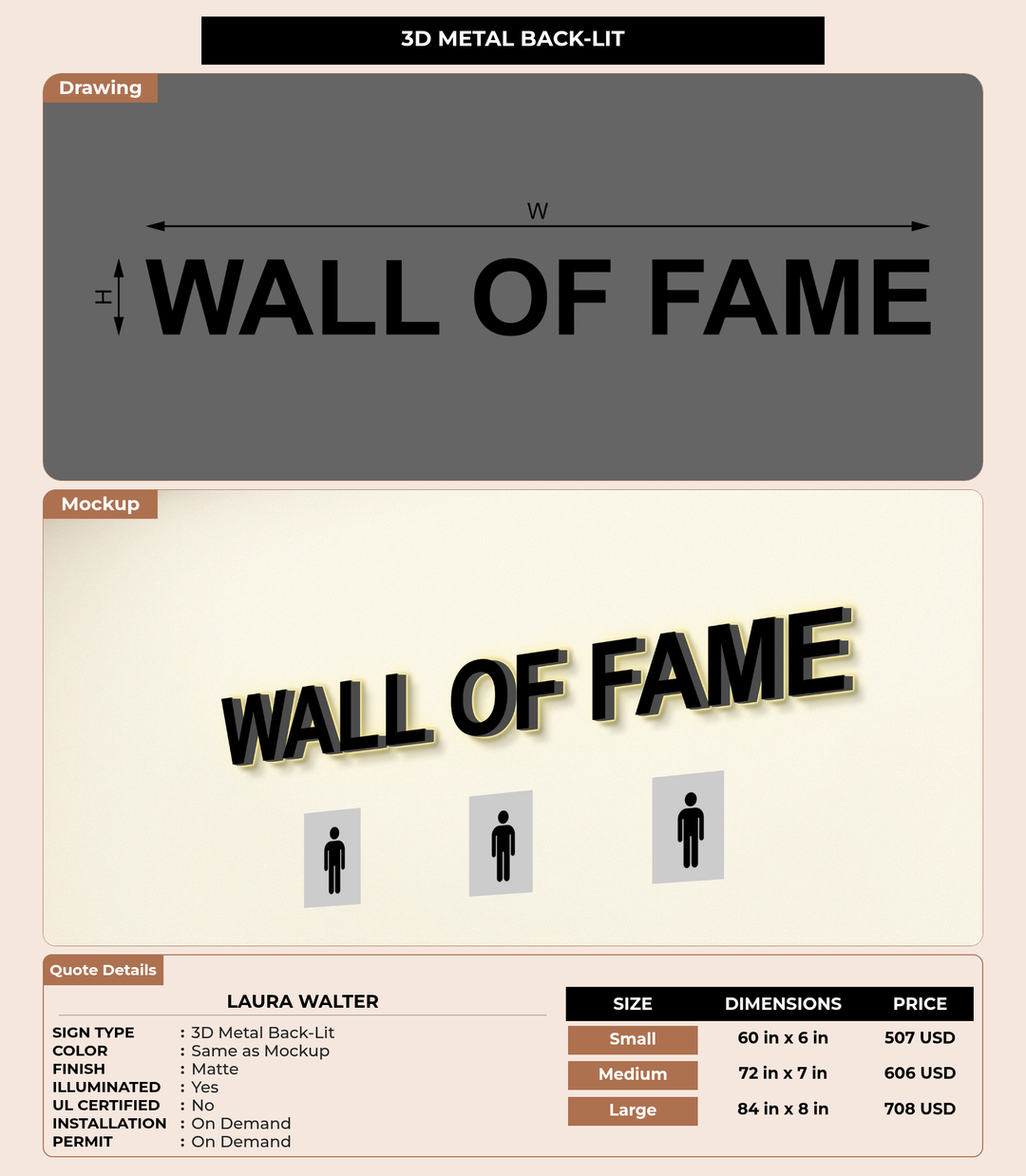 CUSTOM MOCKUP SIGN FOR Laura Walter
