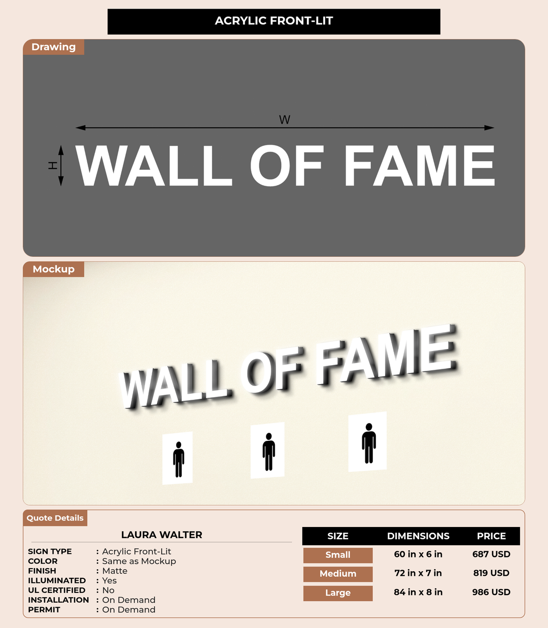 CUSTOM MOCKUP SIGN FOR Laura Walter
