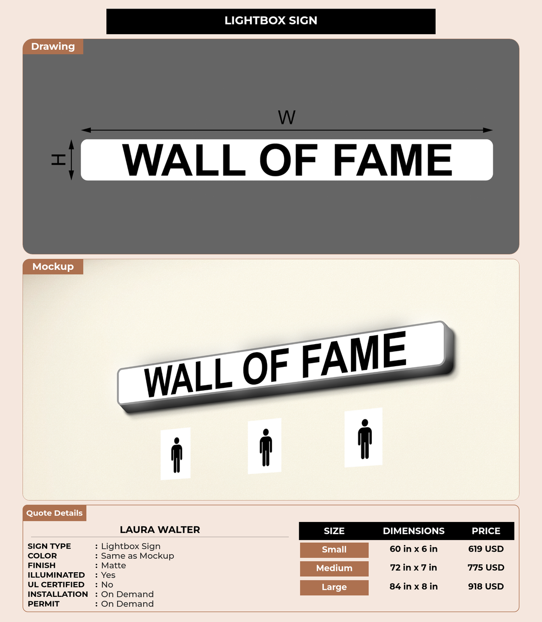 CUSTOM MOCKUP SIGN FOR Laura Walter