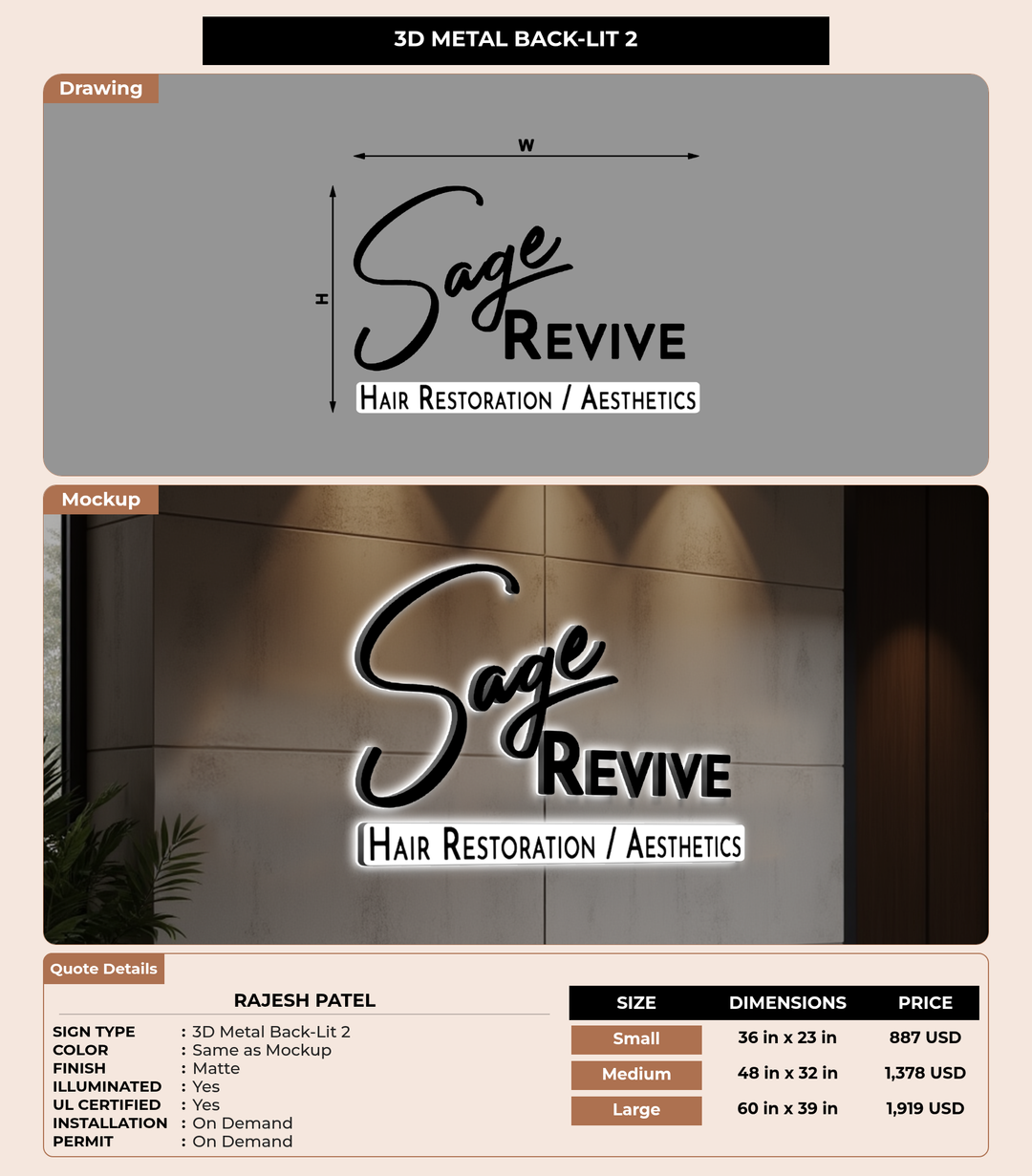 CUSTOM MOCKUP SIGN FOR Rajesh Patel