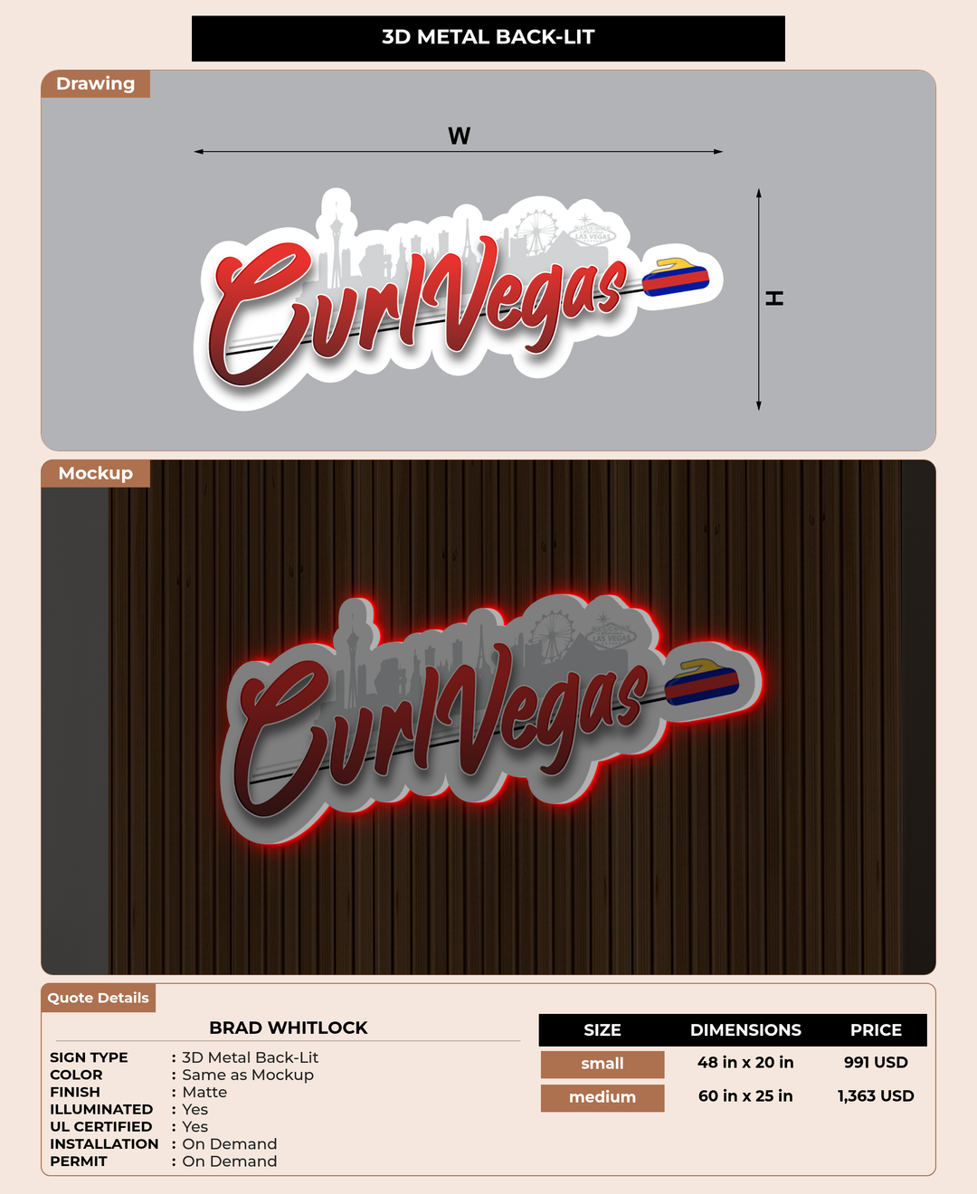 CUSTOM MOCKUP SIGN FOR Brad Whitlock