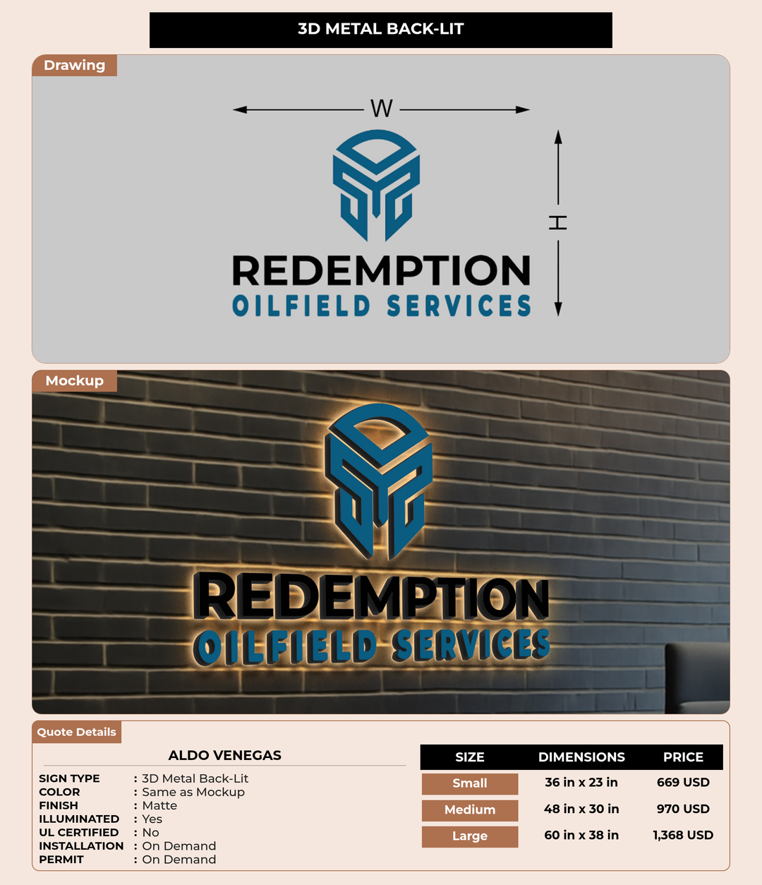CUSTOM MOCKUP SIGN FOR Aldo Venegas