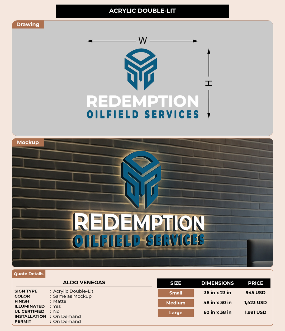 CUSTOM MOCKUP SIGN FOR Aldo Venegas