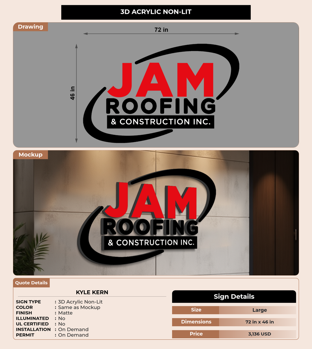 CUSTOM MOCKUP SIGN FOR kyle kern