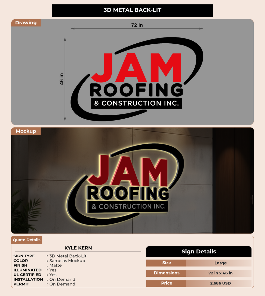 CUSTOM MOCKUP SIGN FOR kyle kern