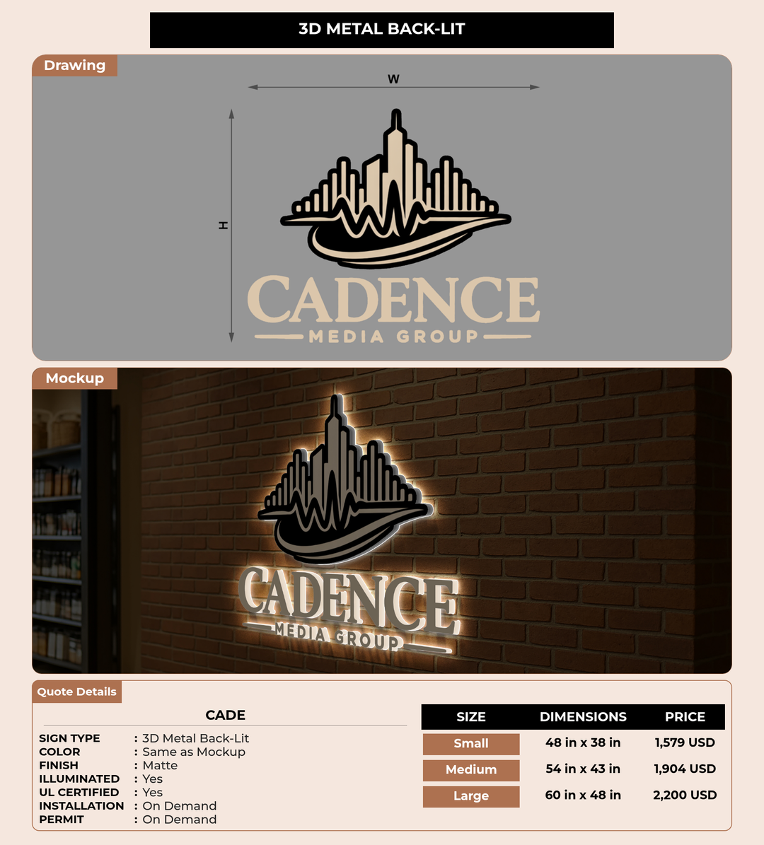 CUSTOM MOCKUP SIGN FOR Cade