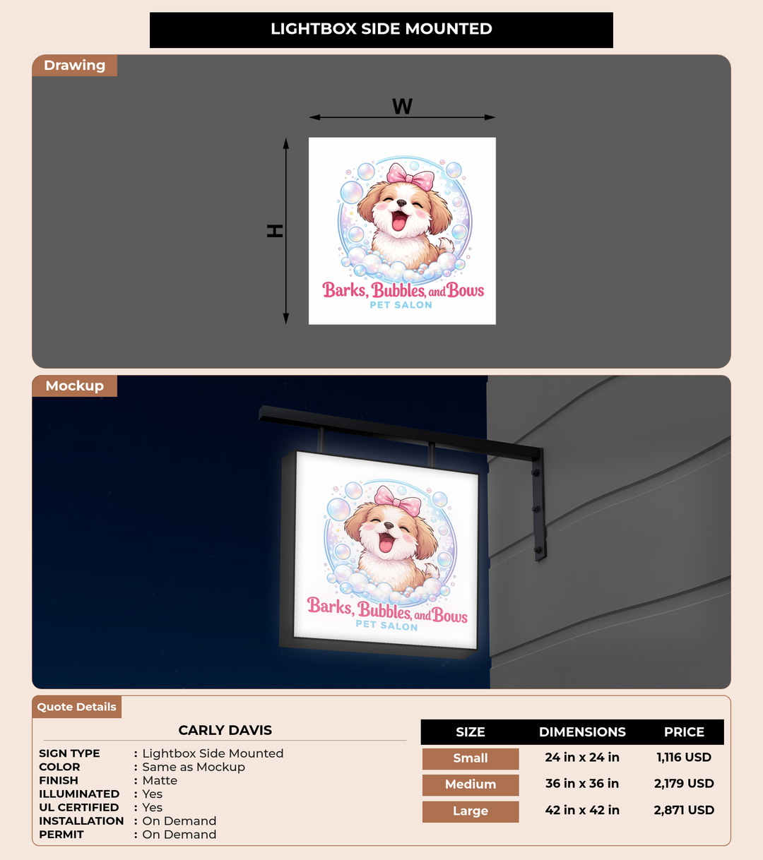 CUSTOM MOCKUP SIGN FOR carly davis