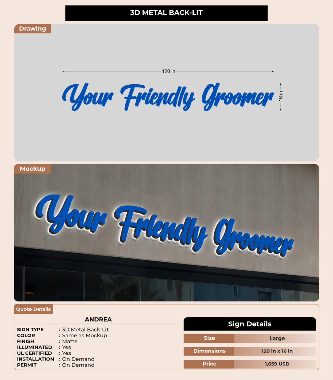 CUSTOM MOCKUP SIGN FOR Andrea