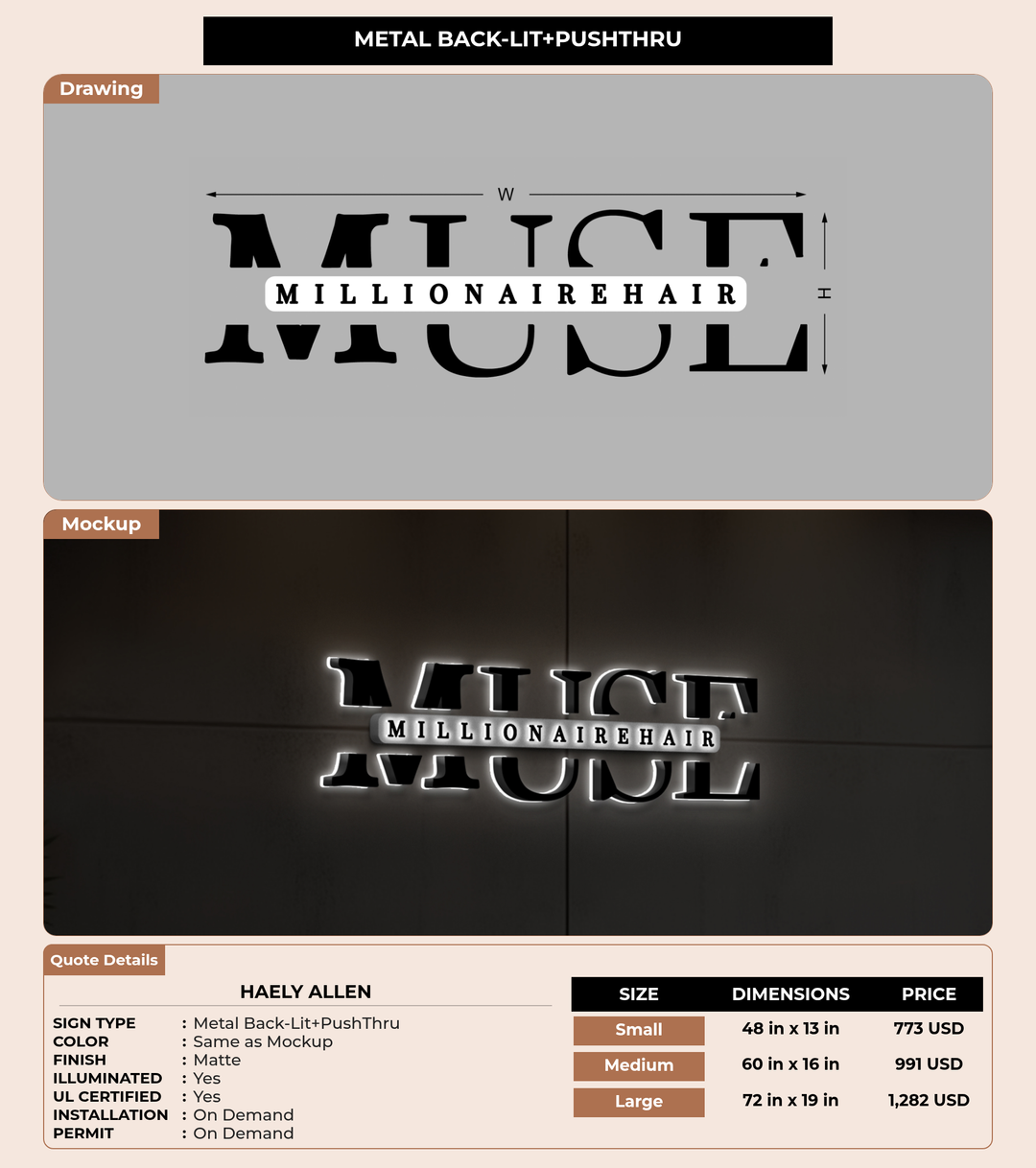 CUSTOM MOCKUP SIGN FOR Haely Allen