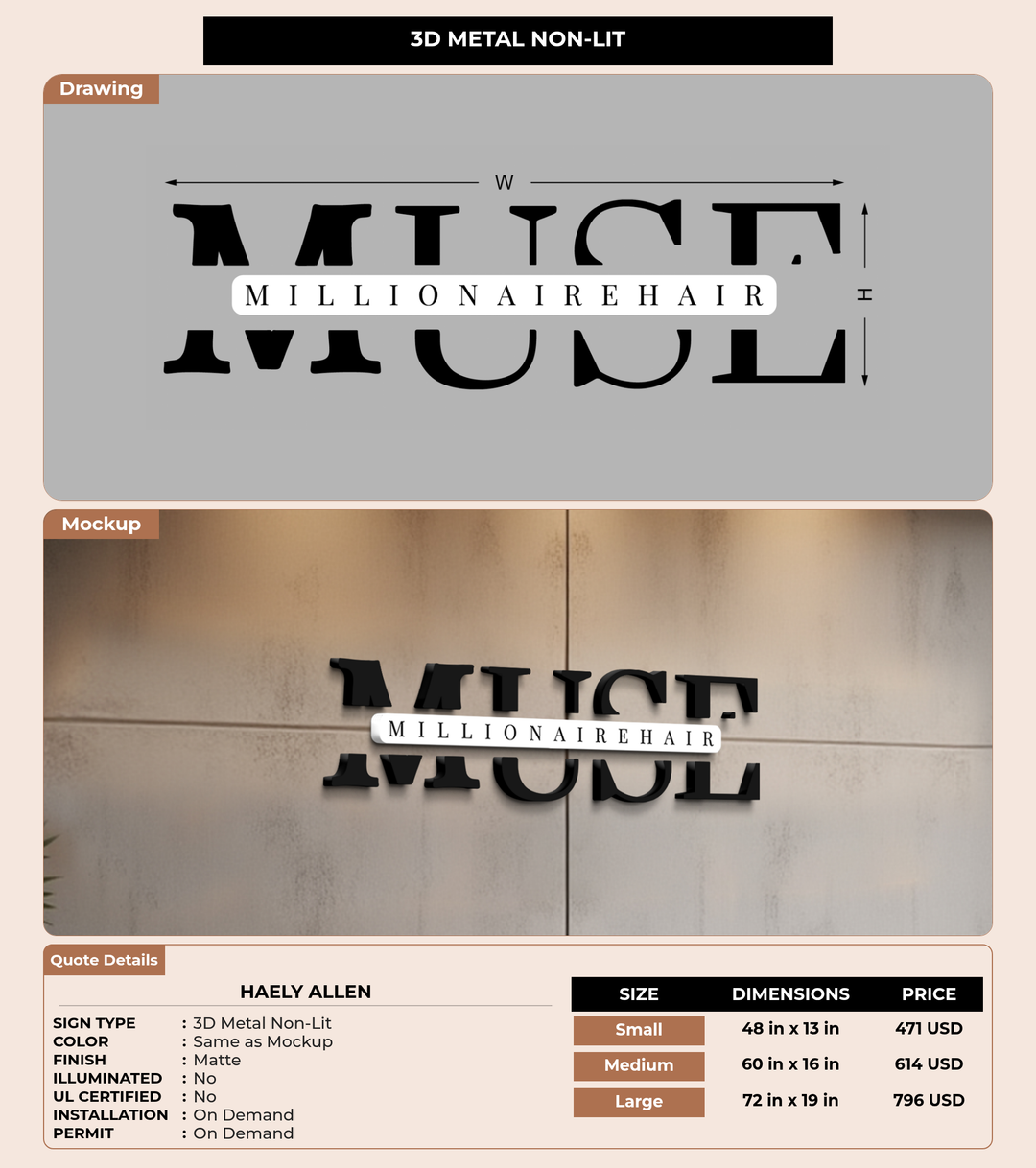 CUSTOM MOCKUP SIGN FOR Haely Allen