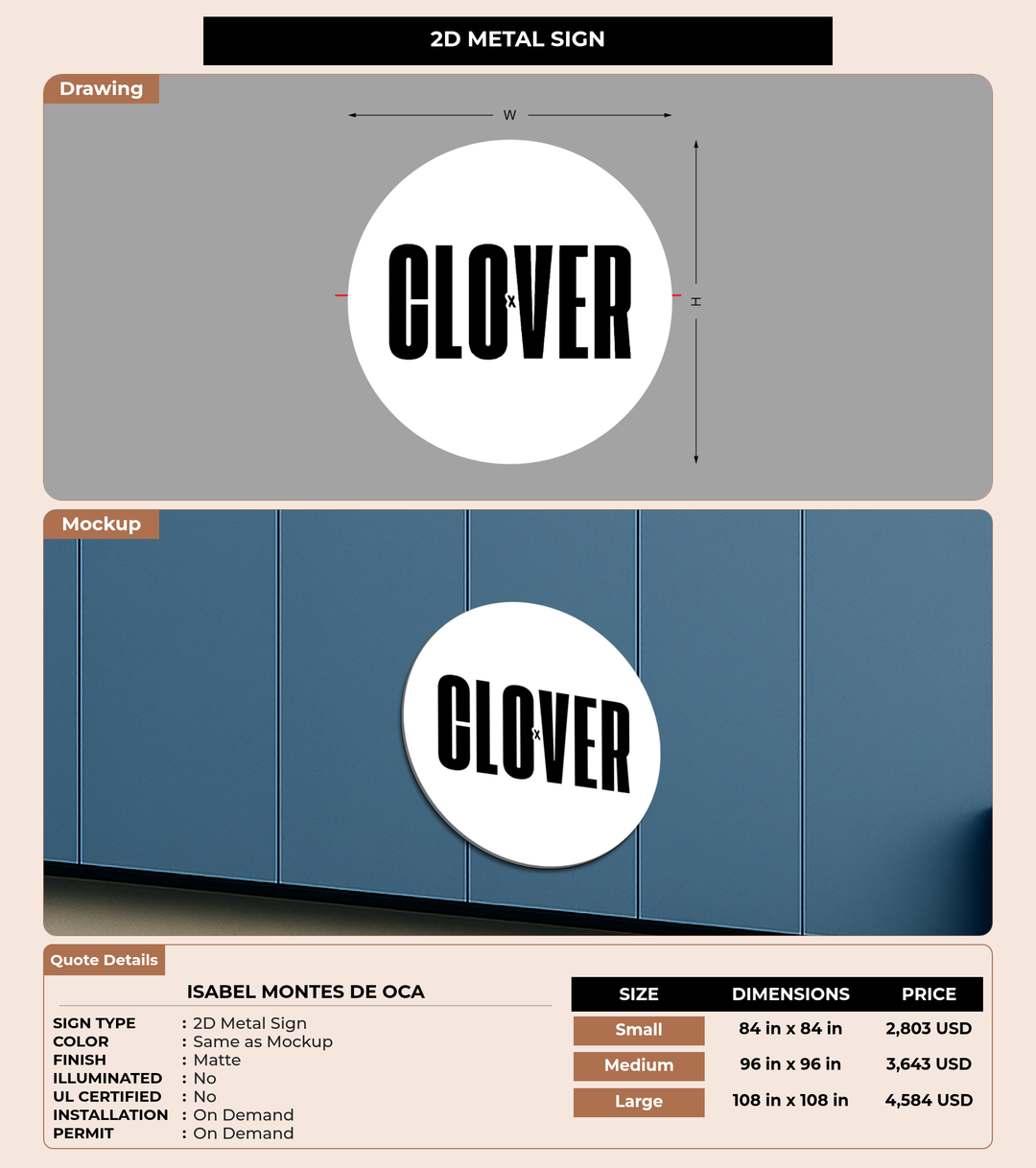 CUSTOM MOCKUP SIGN FOR Isabel Montes de Oca