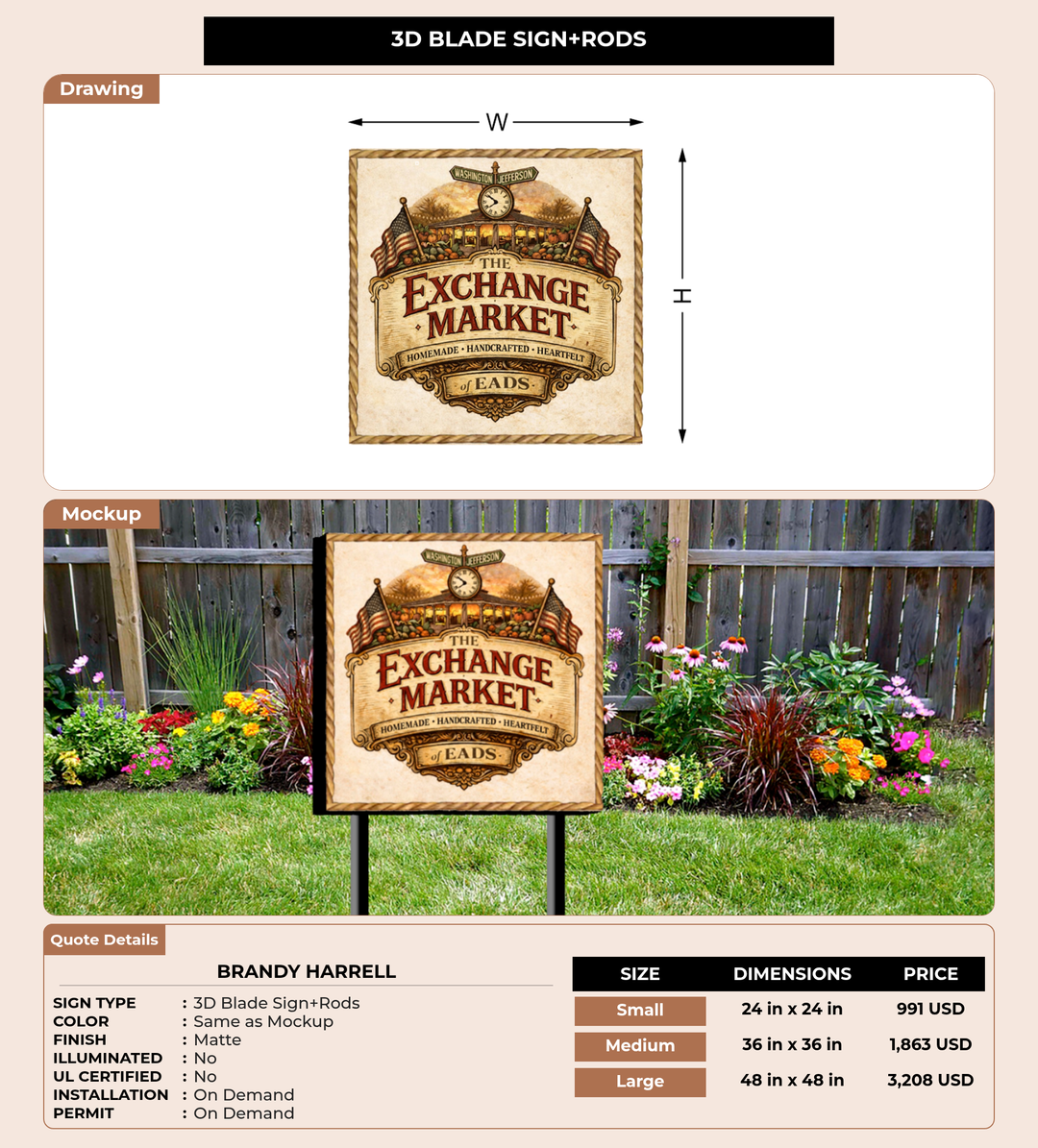 CUSTOM MOCKUP SIGN FOR Brandy Harrell