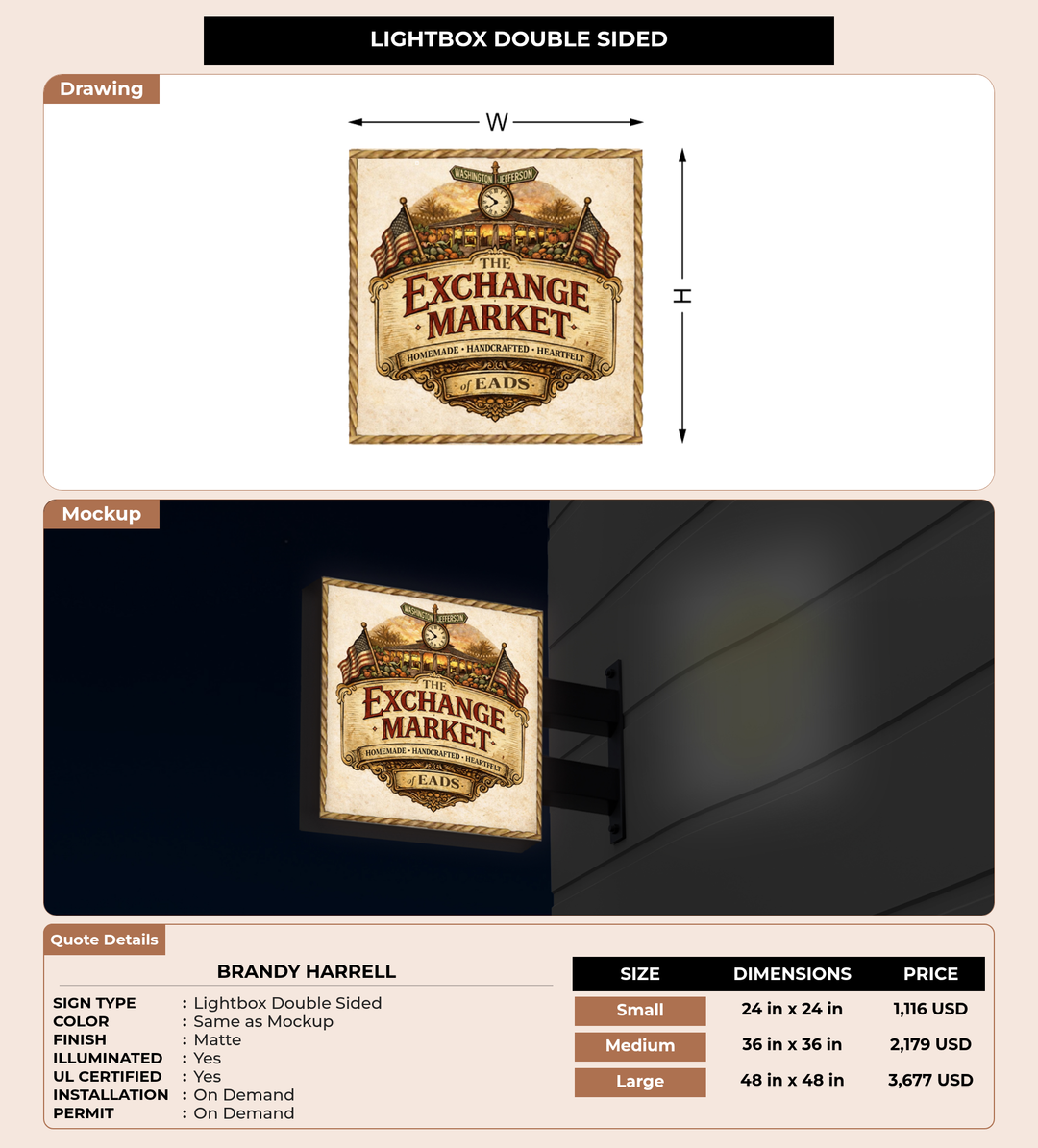 CUSTOM MOCKUP SIGN FOR Brandy Harrell